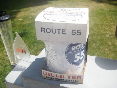 Route 55 oil filter, vintage, 1957 - 1963, never used in box!!, great display