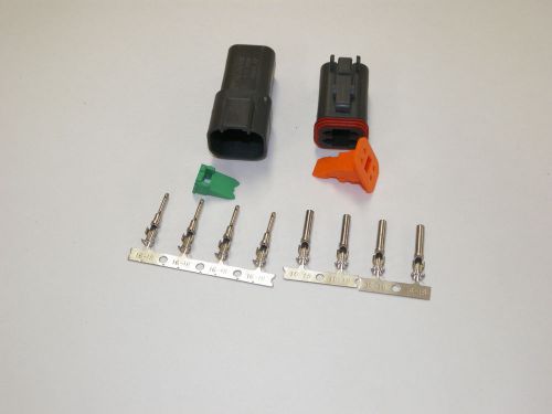 4x black deutch dt series connector set 16-18-20 ga stamped nickel terminals