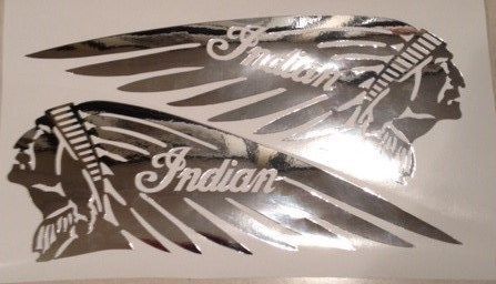 New! indian motorcycle tank helmt decal sticker chrome custom made left &amp; right