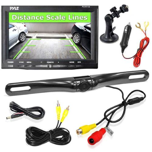 License plate car rearview backup monitor 7in tft lcd screen camera night vision