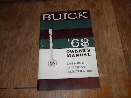 1968 68 buick original factory car owners manual wildcat, electra 225, lesabre