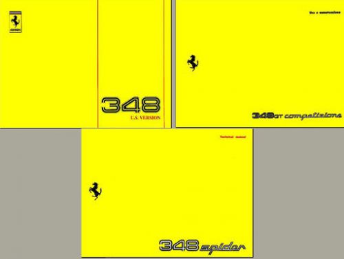 Ferrari 348 tb ts spider owners manual's technical info