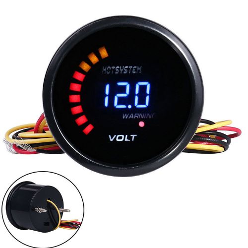 Hs 2&#034; 52mm digital 20 led electronic volt voltmeter voltage gauge for car #7029