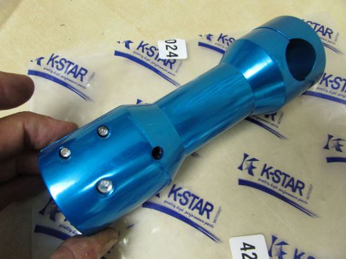 Scooter handlebar mounting block stem - blue billet 6" tall / 150mm bw50 zuma