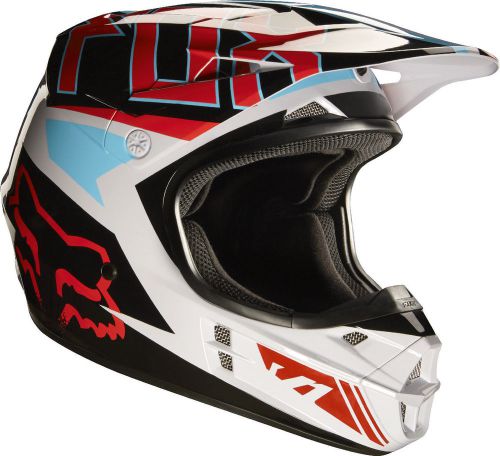 2017 fox racing v1 falcon helmet motocross dirtbike offroad adult mx grey red