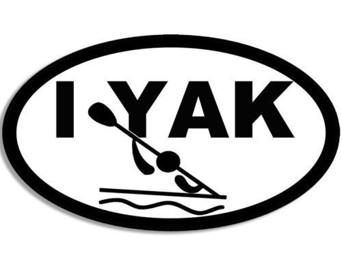 I yak - fishing - kayaking - kayaker - truck - vinyl decal