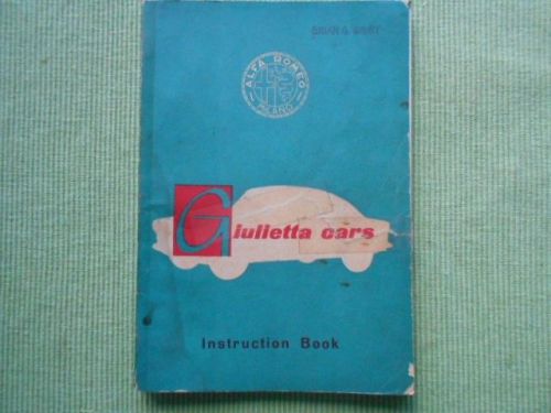 Alfa romeo giulietta cars ss spider sprint berlina original instruction book 673