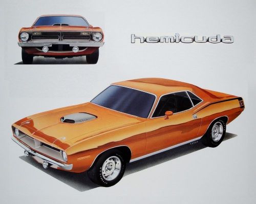 Cuda barracuda shaker hood plymouth 1970 1971 1972 318 340+6 - 28 posters prints