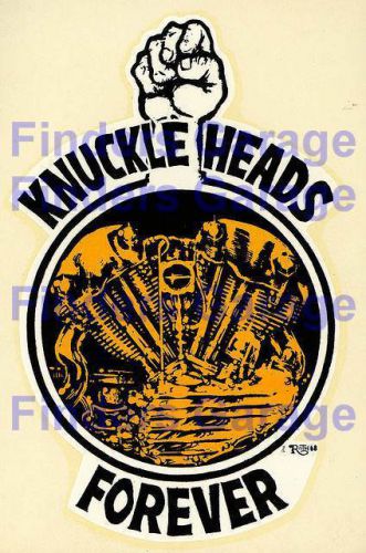 Ed roth&#039;s knuckle heads forver vintage style decal