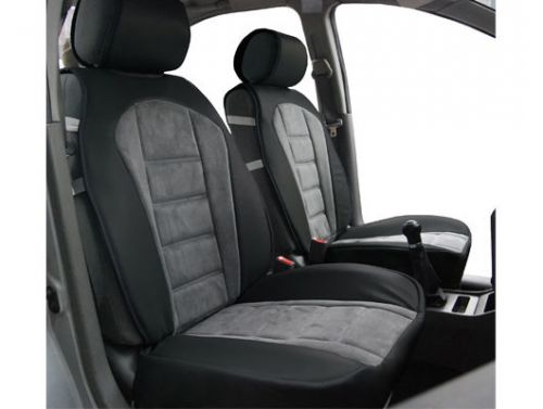 Pair of front car seat cover cushion compatible with kia 208 bk/gray