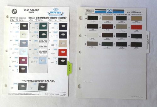 1993 bmw dupont and ppg   color paint chip chart all models original