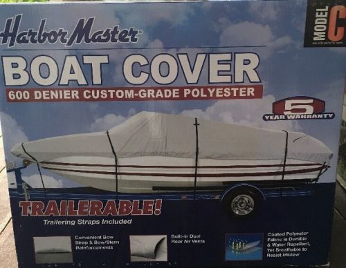 Harbormaster 600 denier grey universal boat cover model c 16-18-1/2 ft
