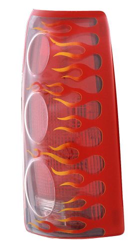 Gtstyling 955406 proteeza taillight cover clear w/flames -clr