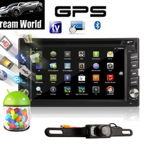 Android4.4 6.2&#034; double din 3g-wifi car gps nav dvd player indash radio+camera
