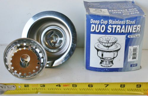 Aqua plumb deep cup stainless steel duo strainer 2101 1-1/2&#034; npt rv marine boat
