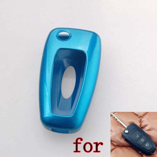 Blue paint metallic key cover shell for focus mondeo fiesta flip remote fob