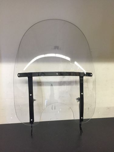 Clear windshield with black braces