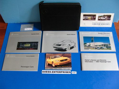 1999 mercedes 170 slk slk230 kompressor owners manuals drivers books + case k167