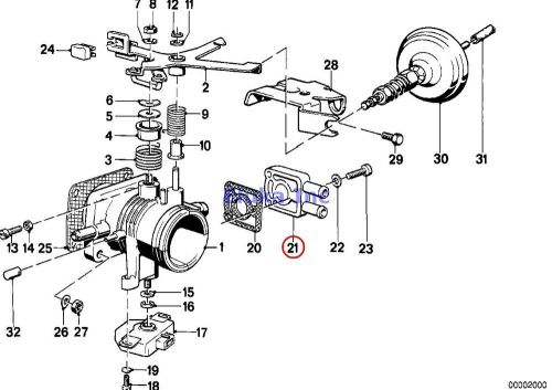 Bmw genuine fuel injection throttle housing assembly cover e28 e30