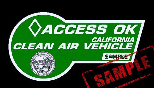 Green novelty hov carpool stickers for hybrid cars