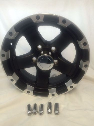 14" 5 lug aluminum black t08 trailer wheel