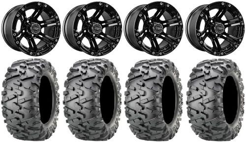 Madjax nitro black golf wheels 12&#034; 23x10-12 bighorn 2.0 tires yamaha