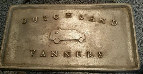 Vintage  pewter car club plaque license plate dutchland vanners lancaster pa