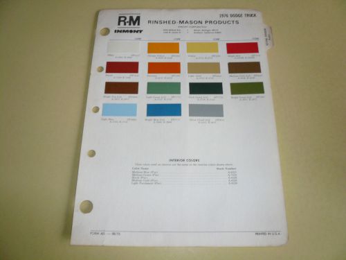 1976 dodge truck r-m rinshed-mason color chip paint sample - vintage