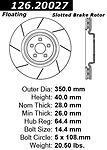 Centric parts 126.20027 rear slotted rotor