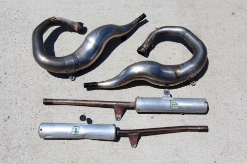 1987-2006 yamaha banshee pro circuit chrome exhaust pipes &amp; spark arrestors  n-3