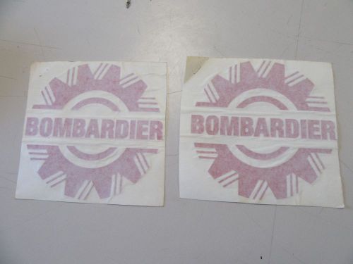 Bombardier red decal pair (2) 4&#034; x 4&#034; marine boat