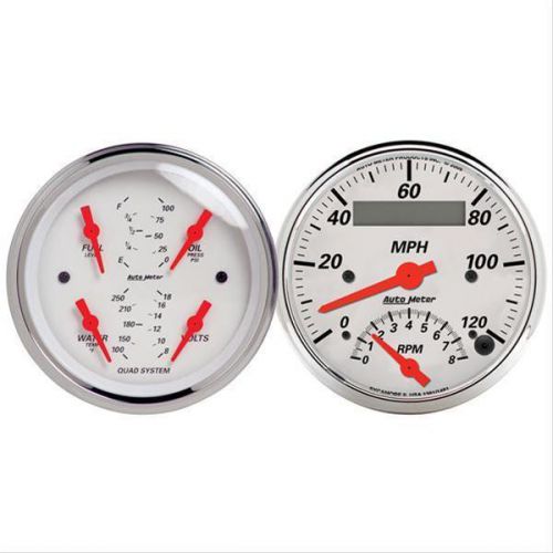 Purchase Autometer Gauge Kit Arctic White Speedometer Tachometer Fuel Level Water Temp Vo in