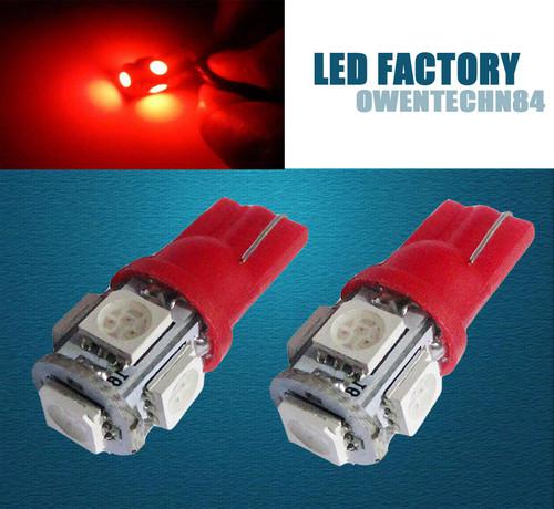 Oa 4x t10 red 5smd led car door/courtesy lamp bulbs 168 194na 194 920 t15 #oa7