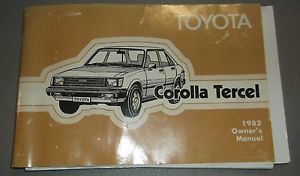 1982 toyota tercel owners manual and guide