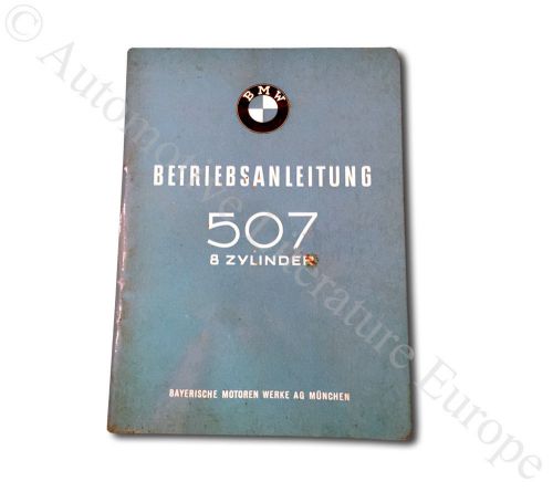 1958 bmw 507 coupe / convertible owner&#039;s manual handbook german - 100% original!