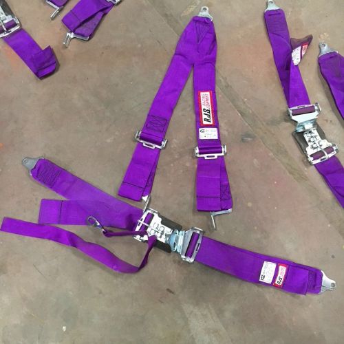 Rjs new 5 point safety harness seat belts purple nascar imca nhra ihra