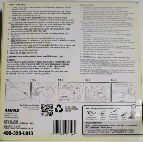 Tire aidwheelbarrow non-highway inner tube 8" rims /4.8x4 x 8/  490-328-l013 new