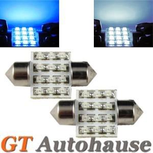 2x blue 12-smd 31mm festoon de3022 3022 6430 6430 3175 6461 led light bulbs #b11