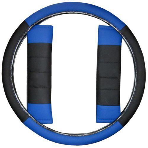 Faux Leather Car Truck SUV Blue Black 2 High Back Bucket Seat Covers w/extras #Z, US $27.74, image 3