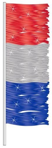 Auto dealer metallic antenna flags - 32" sleeve, fringe strips/triangular flags