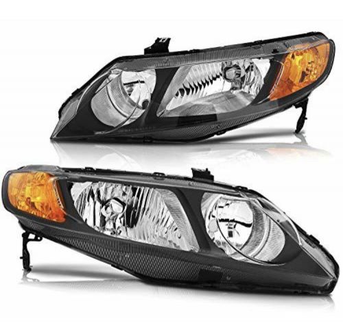 Pair Headlights Assembly For 2006-2011 Honda Civic 2Dr Black Kit Headlamps Set, US $75.00, image 2