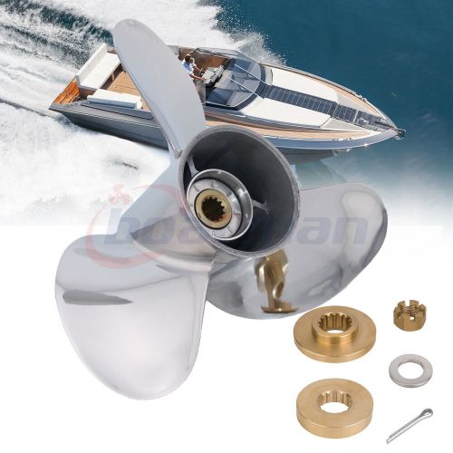 Outboard Propeller 13 7/8x17 For Yamaha 50-115HP Stainless Prop + Hardware kits, US $368.88, image 10