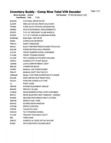 Passenger front window regulator electric fits 97-98 ford f150 pickup 10281558