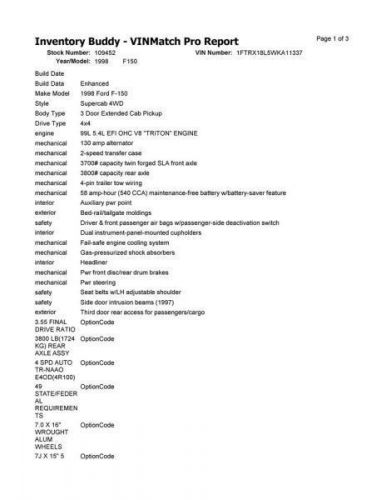 Passenger Front Window Regulator Electric Fits 97-98 FORD F150 PICKUP 10281558, US $95.00, image 2