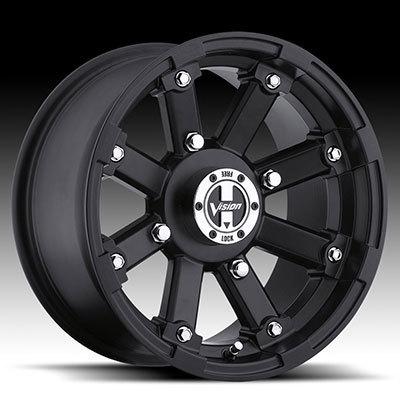 14" vision 393 lock out atv wheels 14x7 4x156 bs4" matte black 393-147156mb4