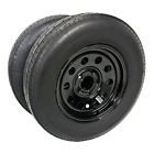 2-pack st205/75r15 radial trailer tire, load c, modular 5 lug black rim, new