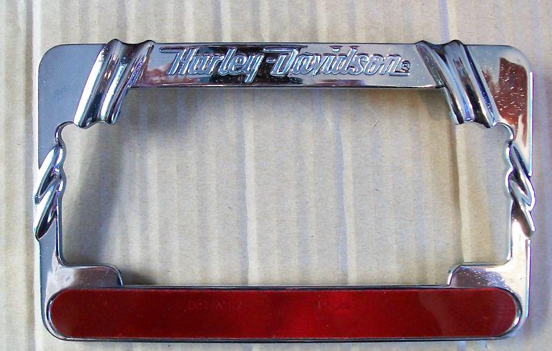 Purchase Harley Davidson Licence Plate Frame with Reflector and back
