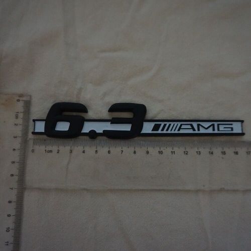 2x Matte 6.3AMG White Black Plastic Sticker Badge Emblem Decal V8 BITURBO Fender, US $14.99, image 15