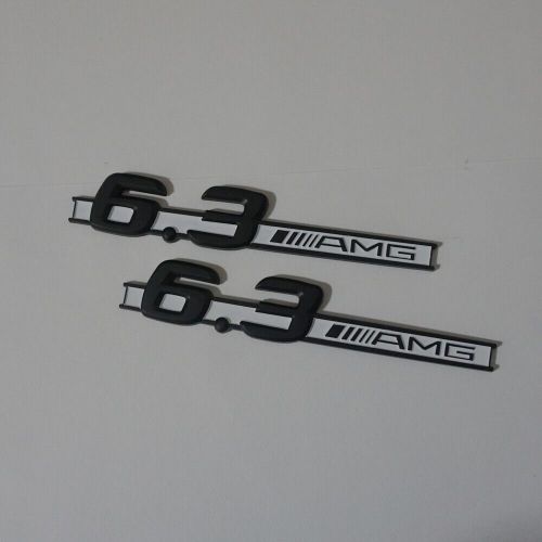 2x Matte 6.3AMG White Black Plastic Sticker Badge Emblem Decal V8 BITURBO Fender, US $14.99, image 18