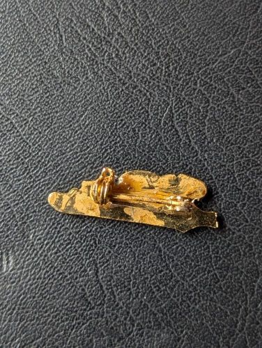 Vintage motorcycle 'velocette' script motorbike lapel pin badge